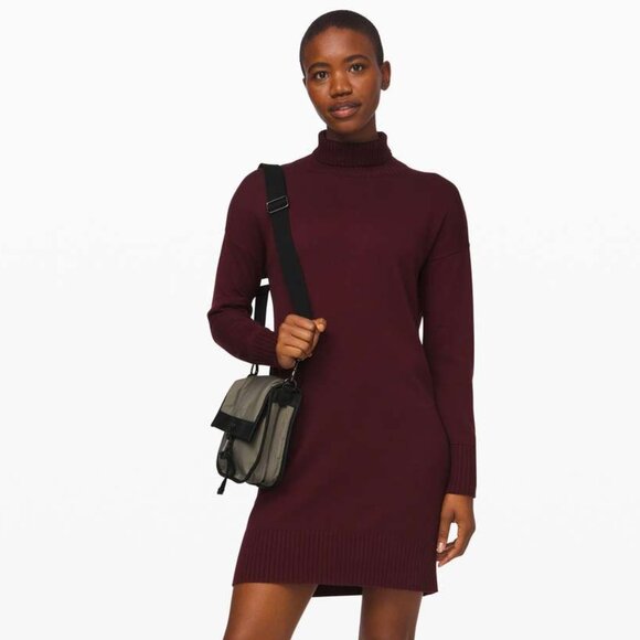 🖤Cute Lululemon Black Turtleneck Knit Softer Still Dress - Picture 7 of 12